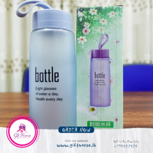 450ml Glass Water Bottle Matte Finishes Straw Wheat Plastic Lid 4 Colours